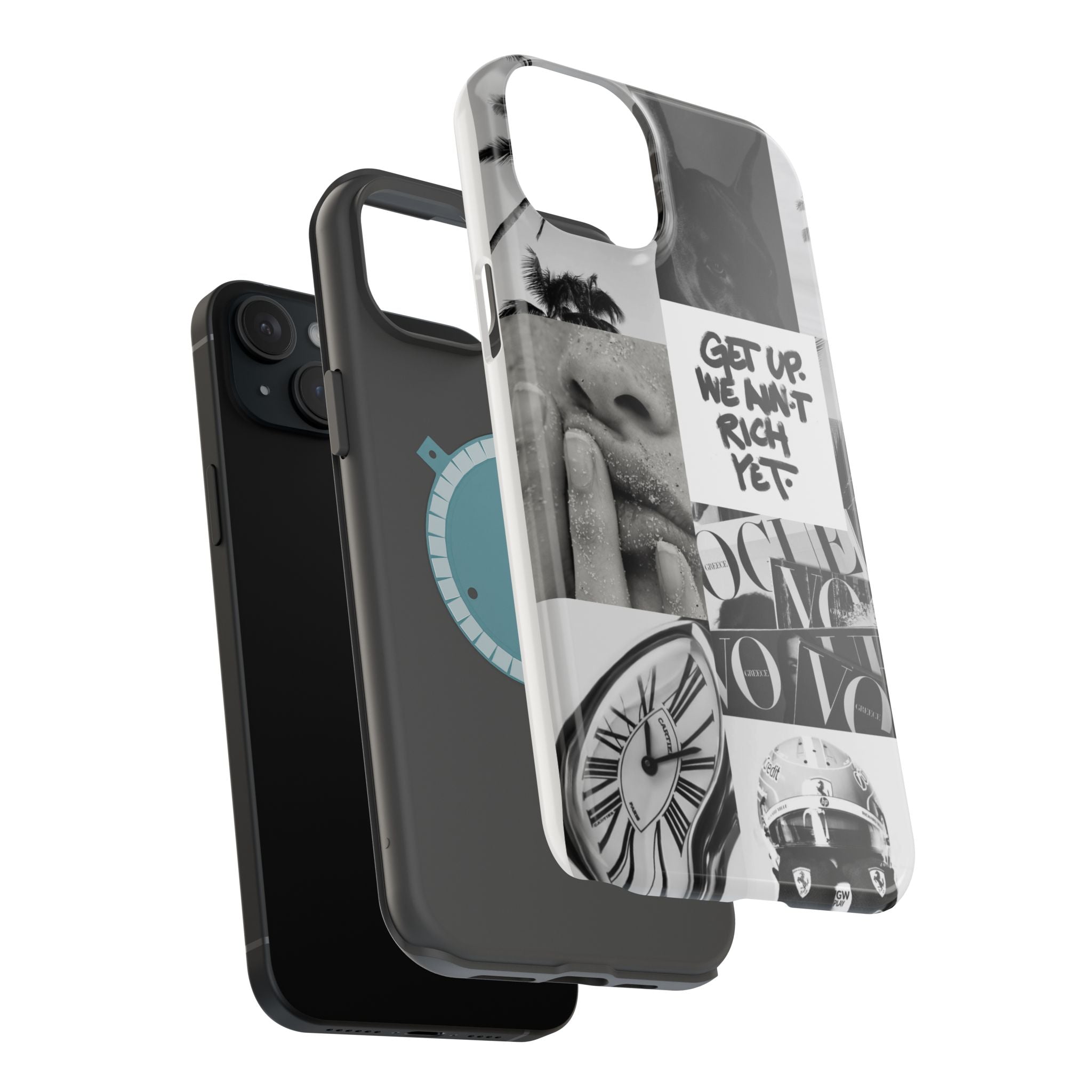 Phone Case — Black & White Collage 'Get Up. We Ain't Rich Yet.' Magnetic Impact Case