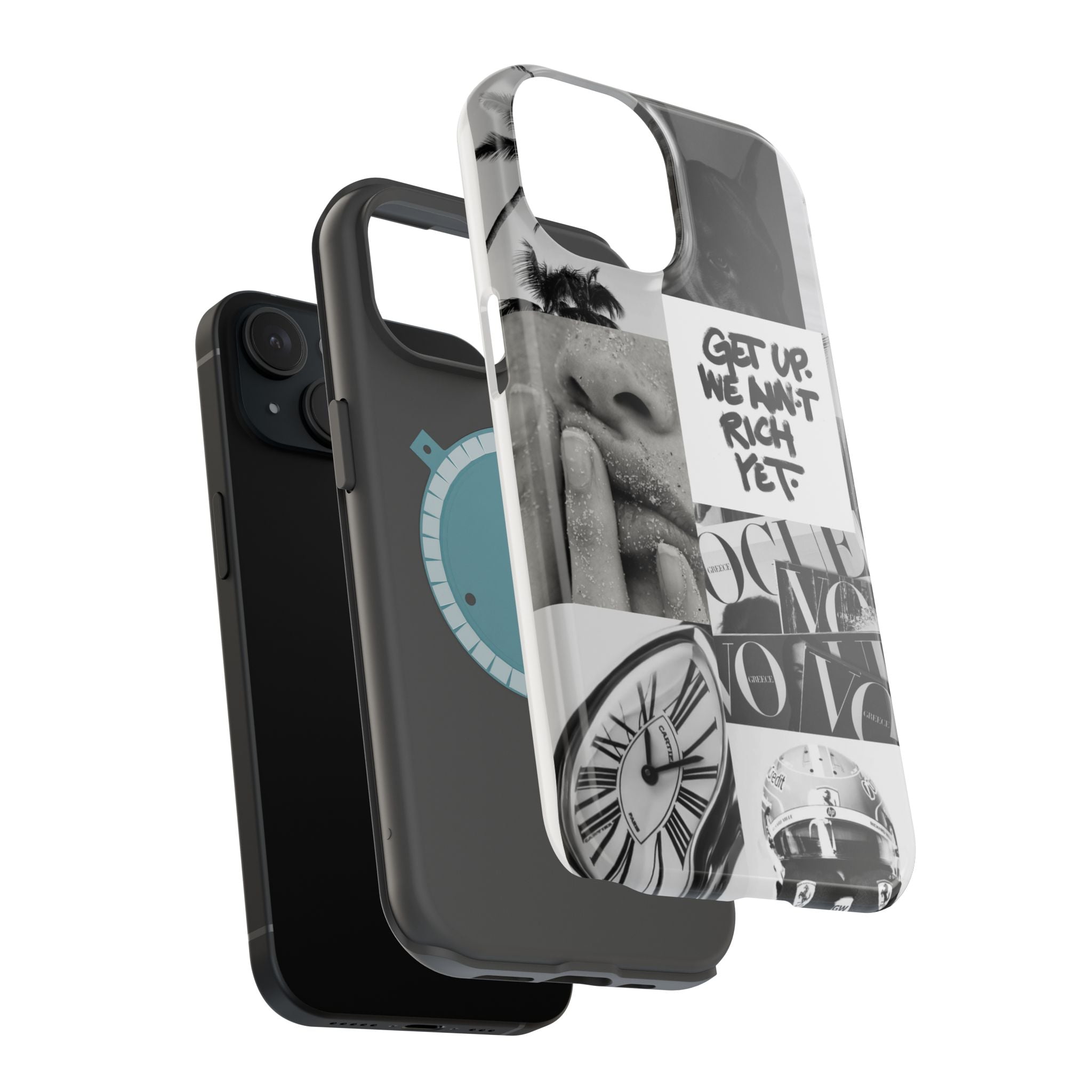 Phone Case — Black & White Collage 'Get Up. We Ain't Rich Yet.' Magnetic Impact Case