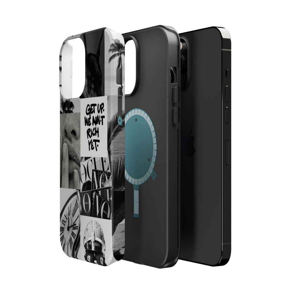 Phone Case — Black & White Collage 'Get Up. We Ain't Rich Yet.' Magnetic Impact Case