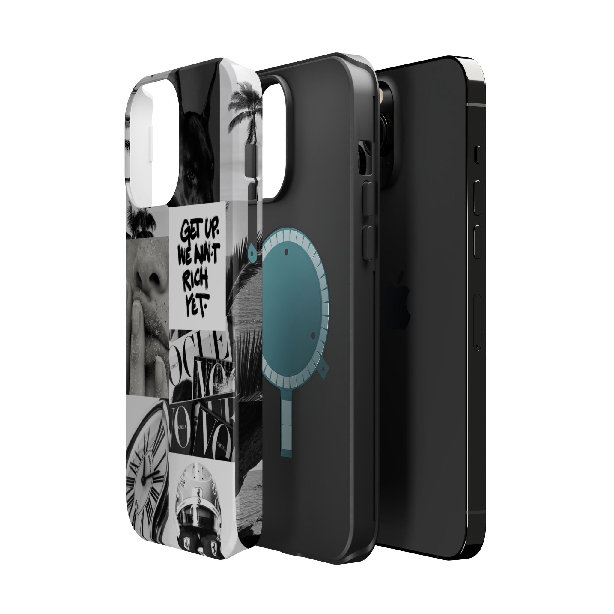 Phone Case — Black & White Collage 'Get Up. We Ain't Rich Yet.' Magnetic Impact Case