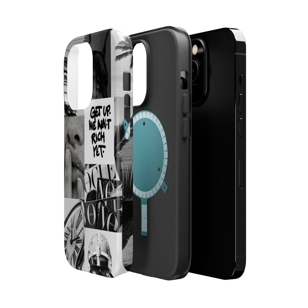 Phone Case — Black & White Collage 'Get Up. We Ain't Rich Yet.' Magnetic Impact Case